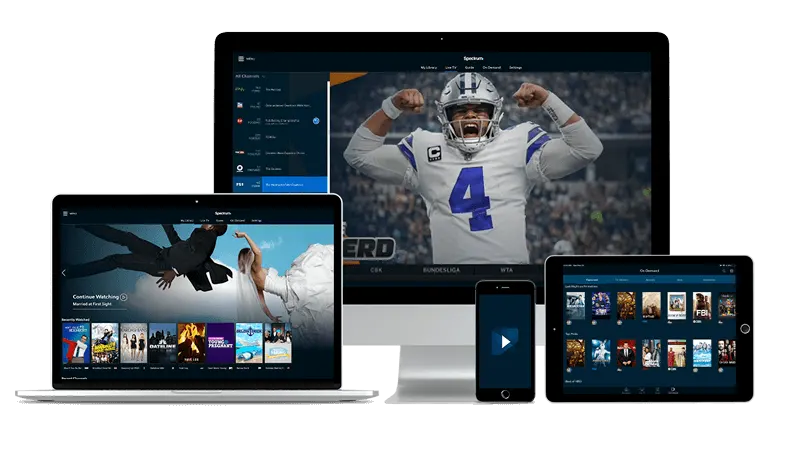 Balkan IPTV streamed simultaneously on monitor, laptop, tablet and smartphone
